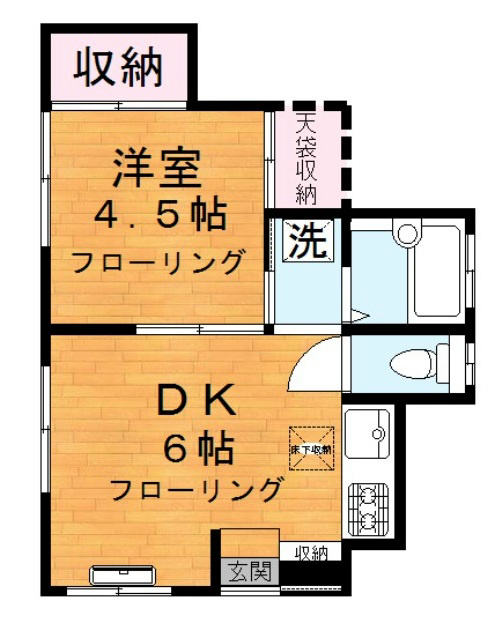 住良荘 １ＤＫ（25.20平米）